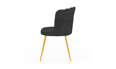 Chaises Arielle en velours gris et pieds dorés - lot de 2