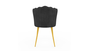 Chaises Arielle en velours gris et pieds dorés - lot de 2