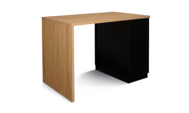 Ilot de cuisine Marius bois et noir avec rangements