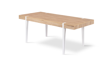 Table à manger Hudson bois et blanc 200cm
