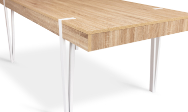 Table à manger Hudson bois et blanc 200cm
