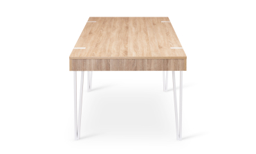 Table à manger Hudson bois et blanc 200cm