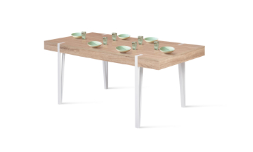 Table à manger Hudson bois et blanc 200cm