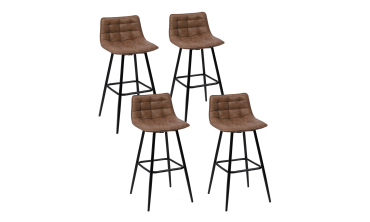 Tabourets de bar Irina simili marron - lot de 4