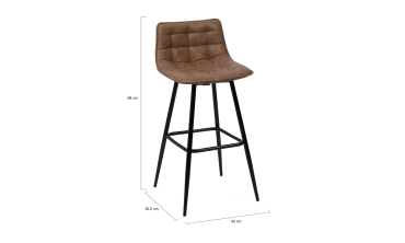 Tabourets de bar Irina simili marron - lot de 4
