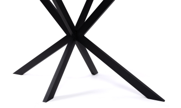 Table à manger Glam effet marbre noir 160cm
