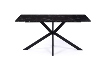 Table à manger Glam effet marbre noir 160cm