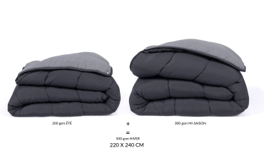 Couette thermorégulatrice 500GSM grise - 220x240cm