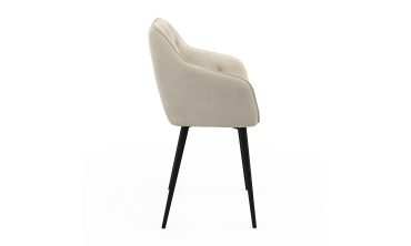 Chaises Julia en velours crème et pieds métal - lot de 2