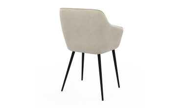 Chaises Julia en velours crème et pieds métal - lot de 2