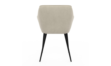 Chaises Julia en velours crème et pieds métal - lot de 2