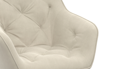 Chaises Julia en velours crème et pieds métal - lot de 2