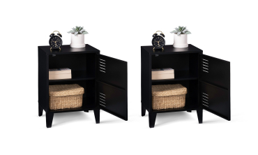 Tables de chevet Storen en métal noir - lot de 2