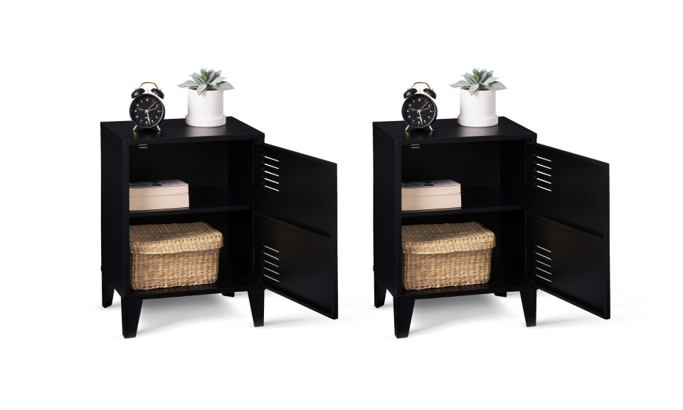 Tables de chevet Storen en métal noir - lot de 2