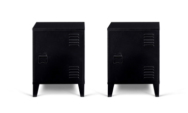 Tables de chevet Storen en métal noir - lot de 2