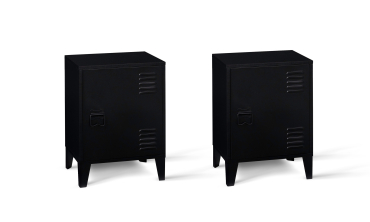 Tables de chevet Storen en métal noir - lot de 2