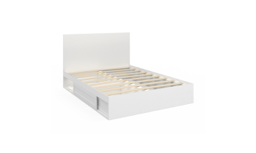 Lit Orem 140x190cm blanc tiroir coulissant