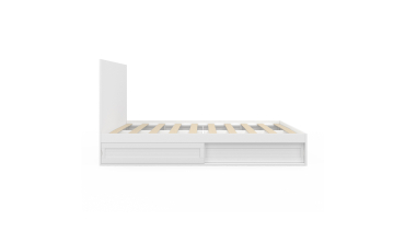 Lit Orem 140x190cm blanc tiroir coulissant