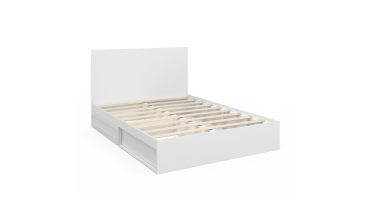 Lit Orem 140x190cm blanc tiroir coulissant