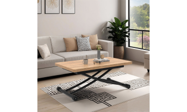 Table basse dinatoire Tribeca hauteur ajustable effet bois