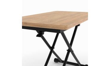 Table basse dinatoire Tribeca hauteur ajustable effet bois