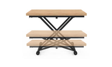 Table basse dinatoire Tribeca hauteur ajustable effet bois