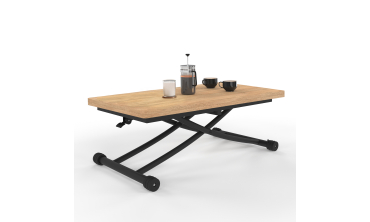Table basse dinatoire Tribeca hauteur ajustable effet bois