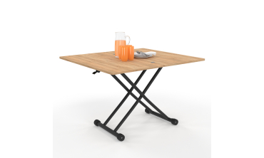 Table basse dinatoire Tribeca hauteur ajustable effet bois