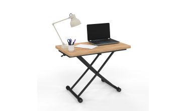 Table basse dinatoire Tribeca hauteur ajustable effet bois