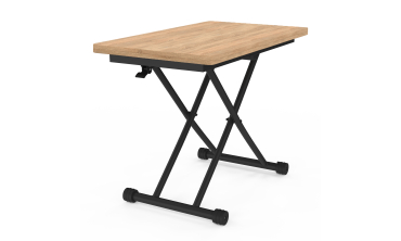 Table basse dinatoire Tribeca hauteur ajustable effet bois