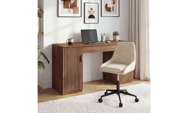 Bureau Faustine plateau relevable effet lattes noyer