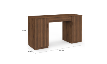 Bureau Faustine plateau relevable effet lattes noyer