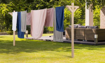 Etendoir à linge extérieur en bois - 12m d'étendage