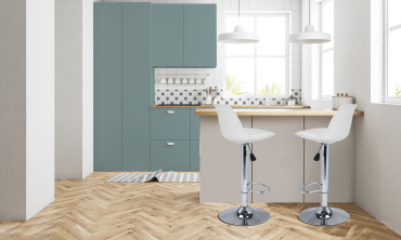 Tabourets de bar Karl blancs pied métal réglable - lot de 2