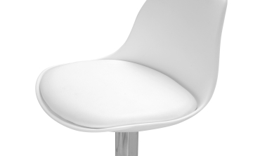 Tabourets de bar Karl blancs pied métal réglable - lot de 2