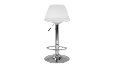 Tabourets de bar Karl blancs pied métal réglable - lot de 2