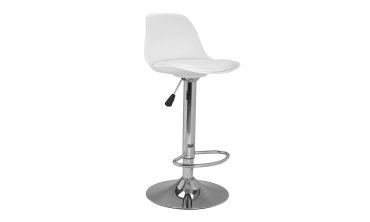 Tabourets de bar Karl blancs pied métal réglable - lot de 2