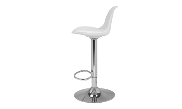 Tabourets de bar Karl blancs pied métal réglable - lot de 2