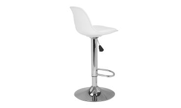 Tabourets de bar Karl blancs pied métal réglable - lot de 2