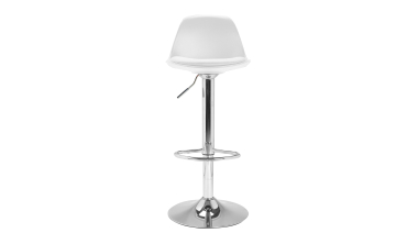 Tabourets de bar Karl blancs pied métal réglable - lot de 2