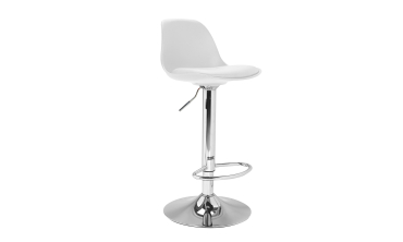 Tabourets de bar Karl blancs pied métal réglable - lot de 2