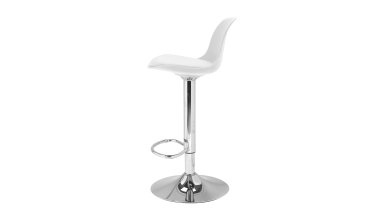 Tabourets de bar Karl blancs pied métal réglable - lot de 2