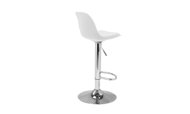 Tabourets de bar Karl blancs pied métal réglable - lot de 2
