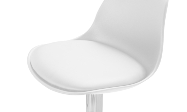 Tabourets de bar Karl blancs pied métal réglable - lot de 2