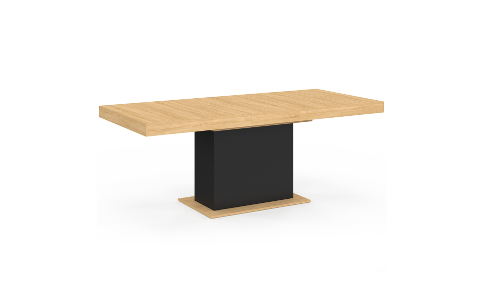 Table à manger extensible Tania bois et noir 160-200cm