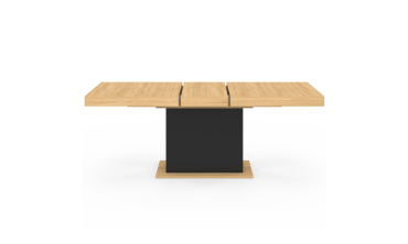 Table à manger extensible Tania bois et noir 160-200cm