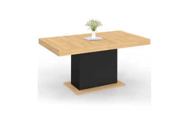 Table à manger extensible Tania bois et noir 160-200cm