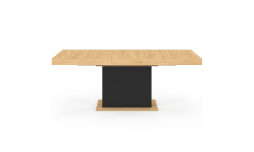 Table à manger extensible Tania bois et noir 160-200cm