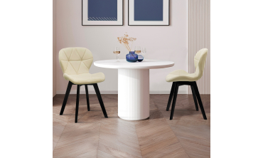 Chaises Daisy velours crème pieds noirs - lot de 2