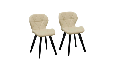 Chaises Daisy velours crème pieds noirs - lot de 2